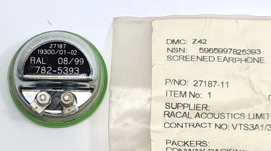 5965-99-782-5393 - Screened Earphone - 27187-11 - Z42 - Clansman Headset battlegroup-raydon battlegroup-raydon
