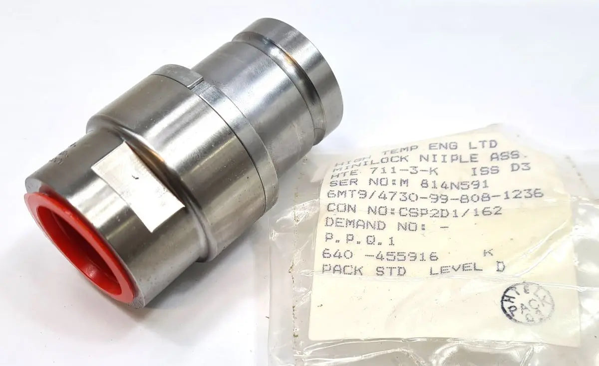 4730-99-808-1236 - Coupling - Half Self sealing - Straight 1-1/8 inch -12 UNF - 4CH - LV6/MT9 High Temp Eng Ltd battlegroup-raydon