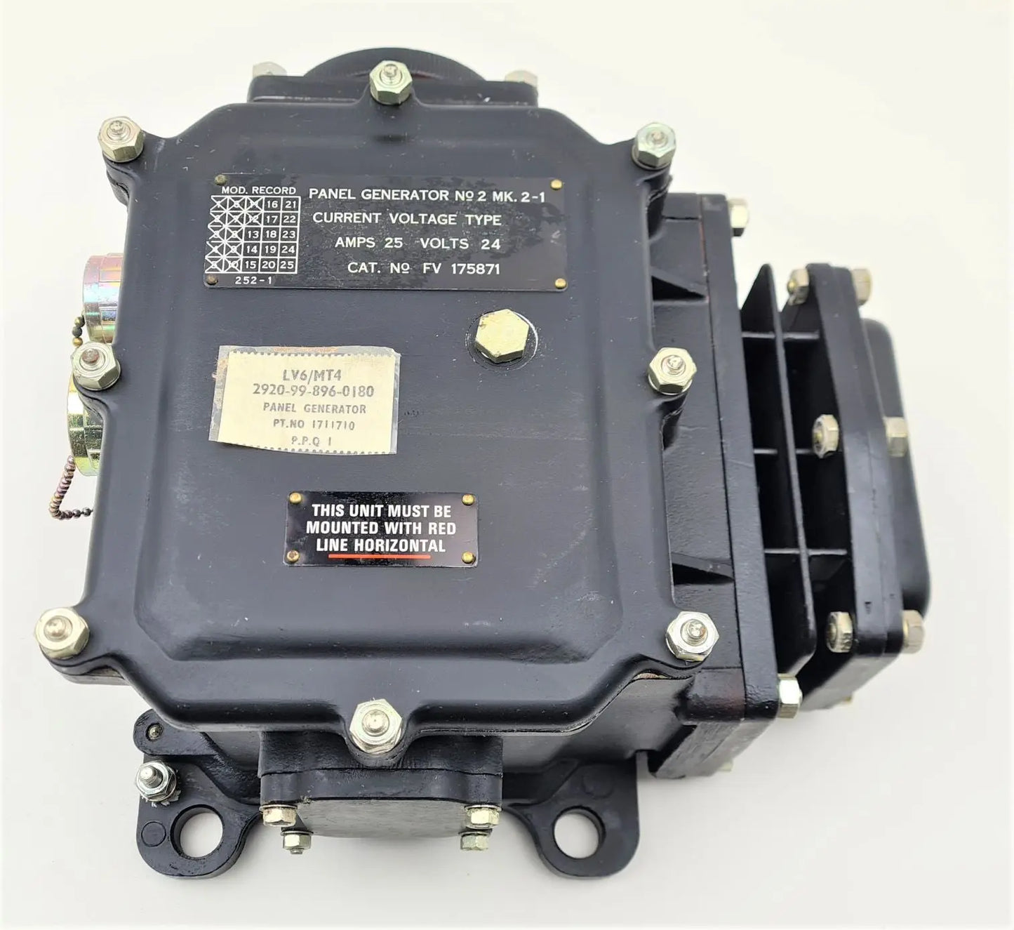 2920-99-896-0180 - Generator Panel No2 Mk 2-1 25Amp 24V - FV175871 - LV6/MT4 - 17111710 - CAV & Simms Ltd CAV & Simms Ltd battlegroup-raydon