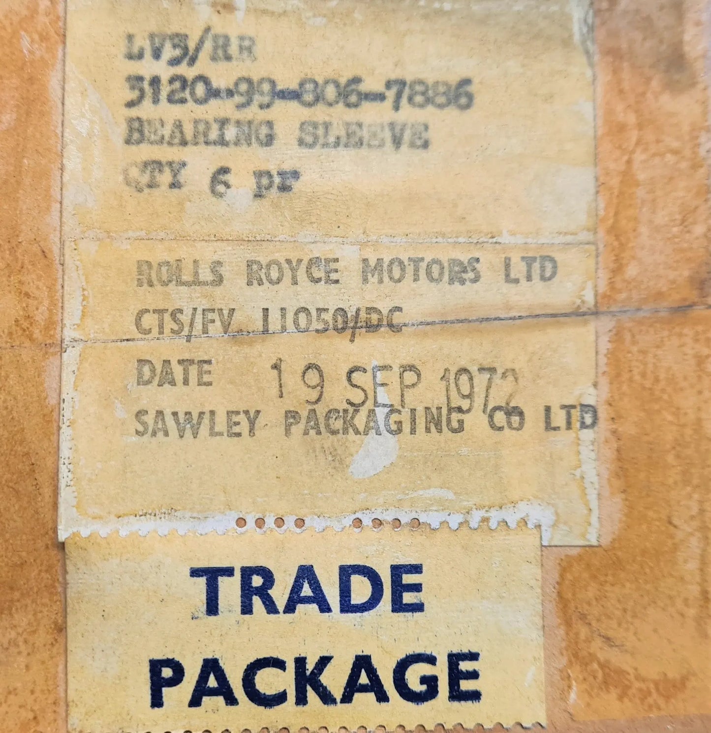 3120-99-806-7886 - 6 Piece Engine Bearing set - Rolls Royce - LV5RR - FV96964 Rolls Royce battlegroup-raydon