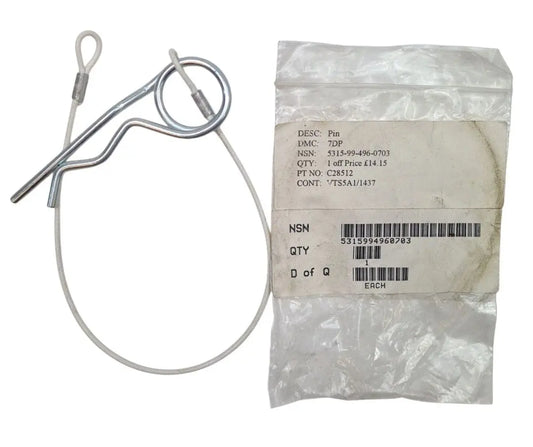 5315-99-496-0703 - R Clip with retaining Steel Wire Lanyard 35cm long - 7DP battlegroup-raydon battlegroup-raydon