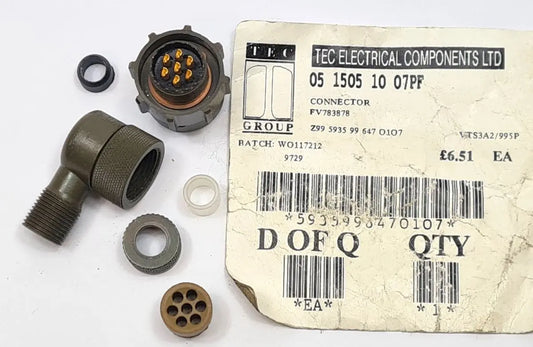 5935-99-647-0107 - 90 Degree 7 Pin Female Audio Plug - FV783878 - Z99 - 0515051007PF TEC Electrical Components battlegroup-raydon